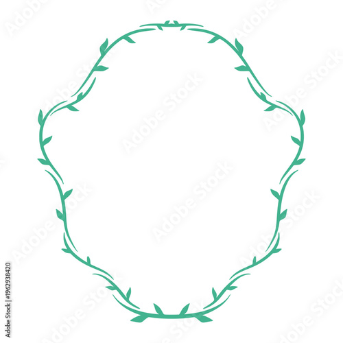 Frame Border Botanical Element Illustration Decoration Leaves