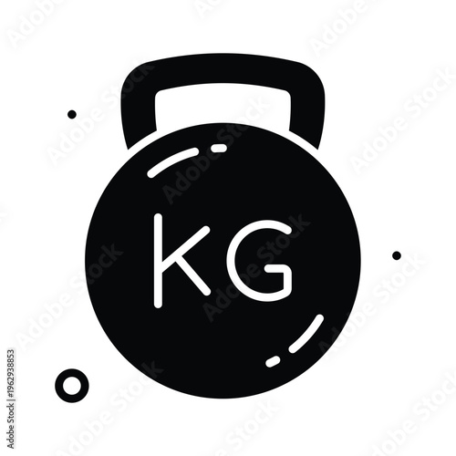 Modern glyph icon representing weight measurement and health tracking