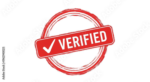 Red checked seal stamp with verified text and checkmark