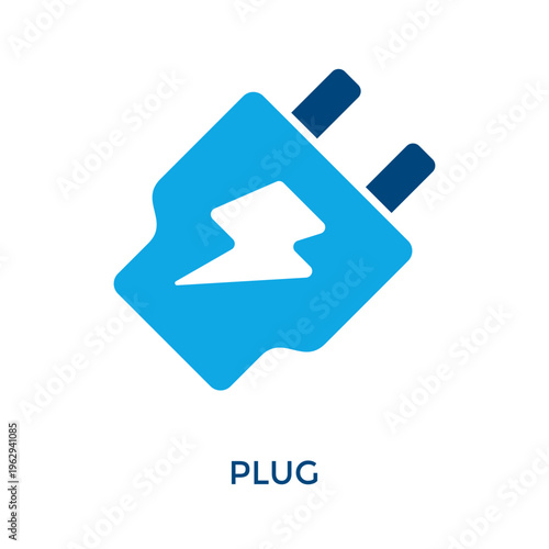 Plug Icon Dual Tone Style. Vector Illustration For Graphic Design
