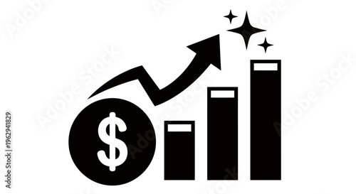 Graphic illustrating upward finance growth, rising profits, and market momentum.