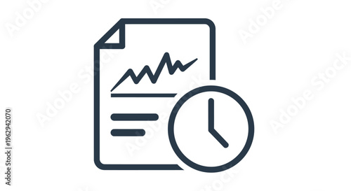 Document with clock symbol representing deadlines and project scheduling.
