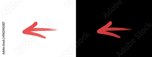 Foto Red Hand Drawn Left Arrow