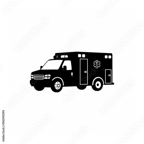 Ambulance vehicle side profile icon