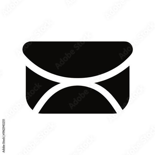 Black envelope icon, email symbol, mail vector, communication sign