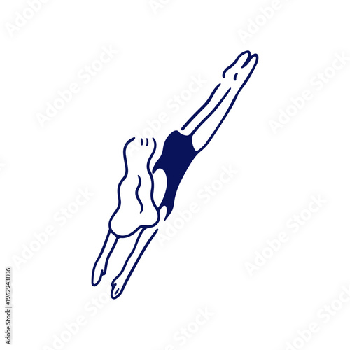 飛び込む女の子のイラスト素材