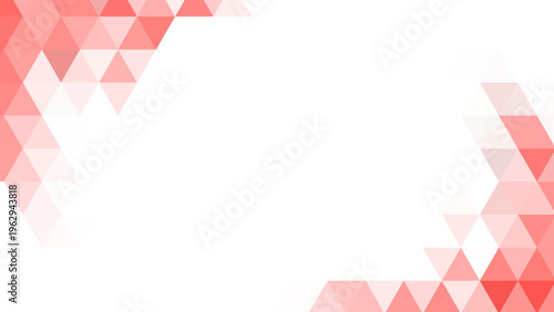 Fotografía Red geometric triangle mosaic border on transparent background for bold modern p