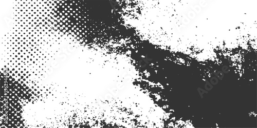 Abstract a grayscale halftone dot pattern with varying density to create visual texture and spatial depth, this image offers graphic designers a resource for both artistic projects and backgrounds. 