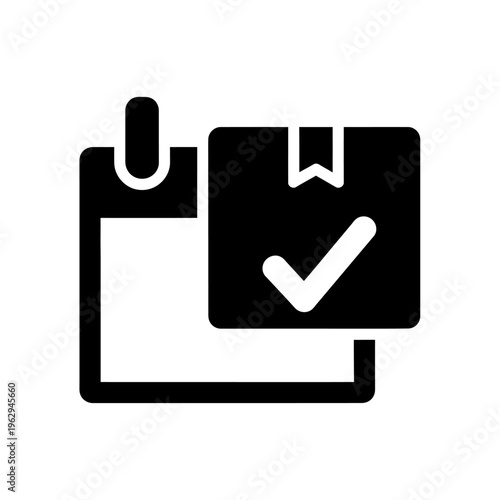 Verified Delivery Checklist and Confirmed Package Silhouette Icon
