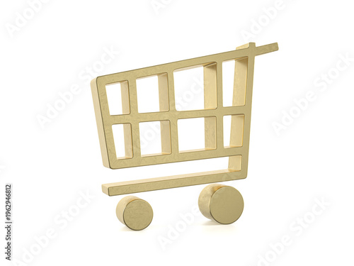 Gold shopping cart symbol