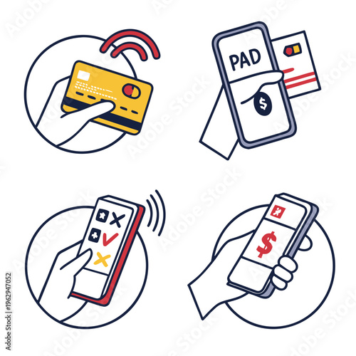 Mobile payment and banking icons