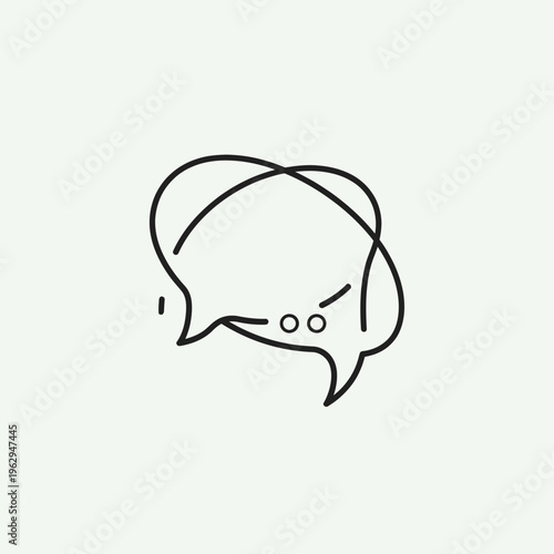 Angry Face in Speech Bubble Icon.
