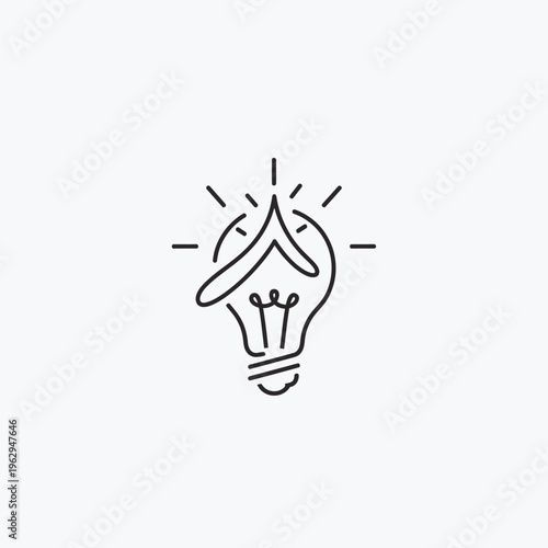 Hand Drawn Light Bulb Icon.