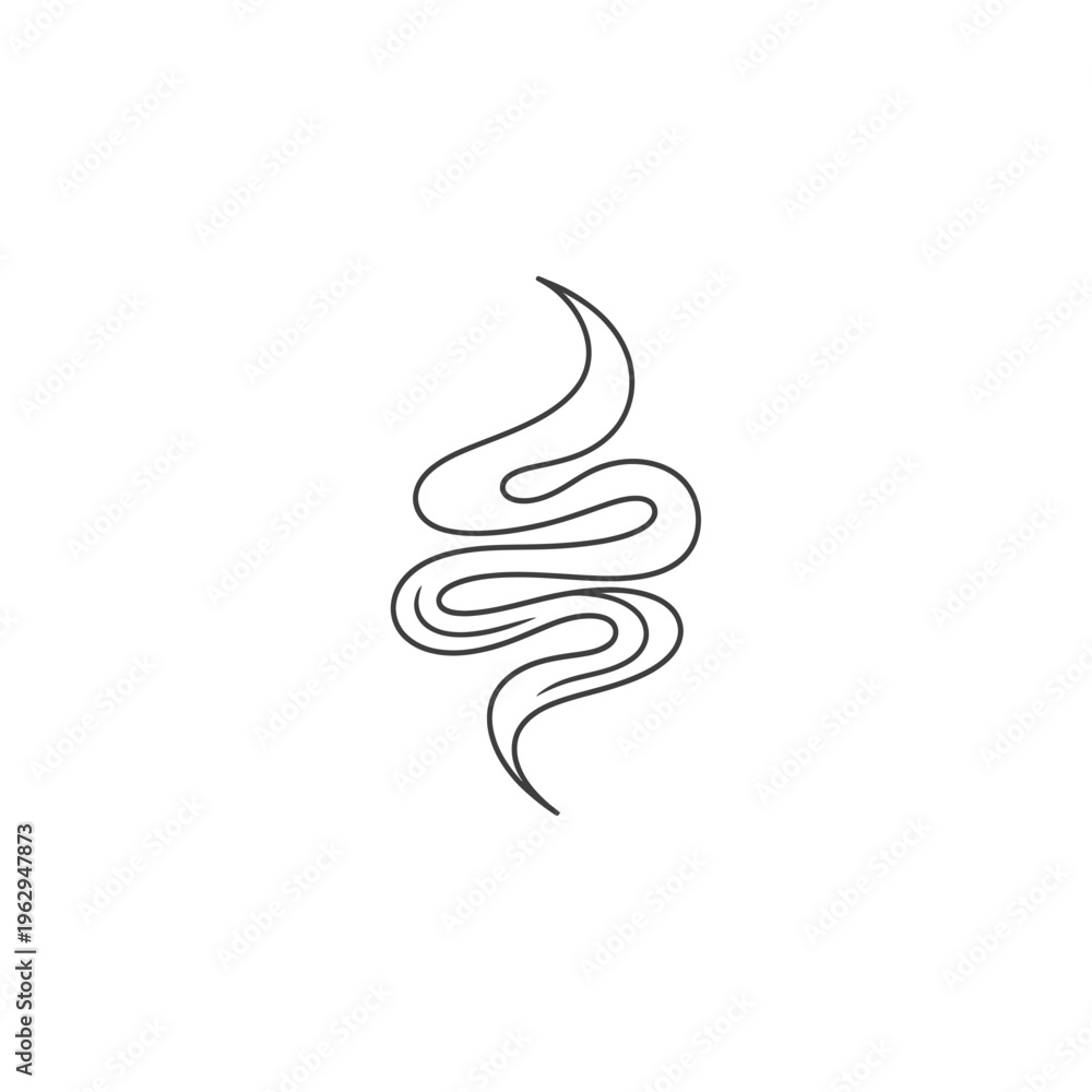 Obraz premium Simple black line art flame icon.