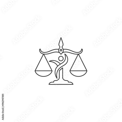 Scales of justice symbol icon.