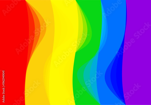 Fondo abstracto de formas onduladas y fluidas con los colores vibrantes de la bandera arcoíris del orgullo lgbtq