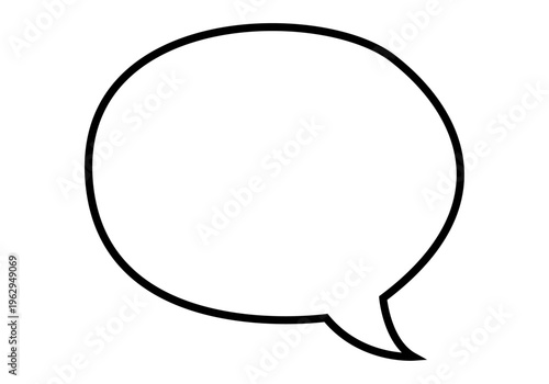 Icono lineal de un globo de texto vacío para conceptos de comunicación y diálogo