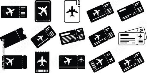 Collection of various airline tickets and travel documents