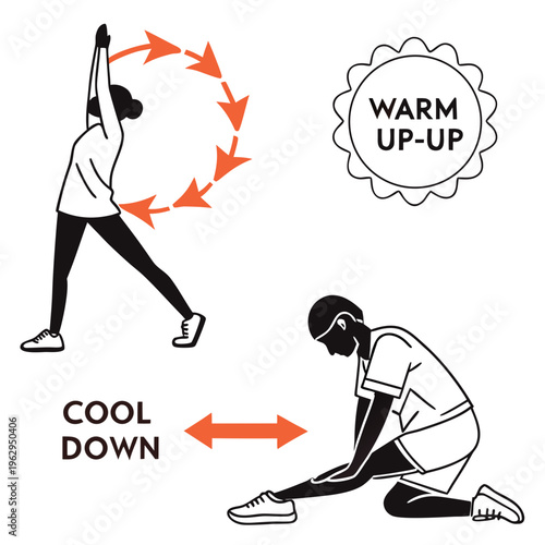 A woman doing exercises to warm up and cool down