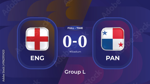 England vs Panama Scoreboard Graphic - Football World Cup 2026