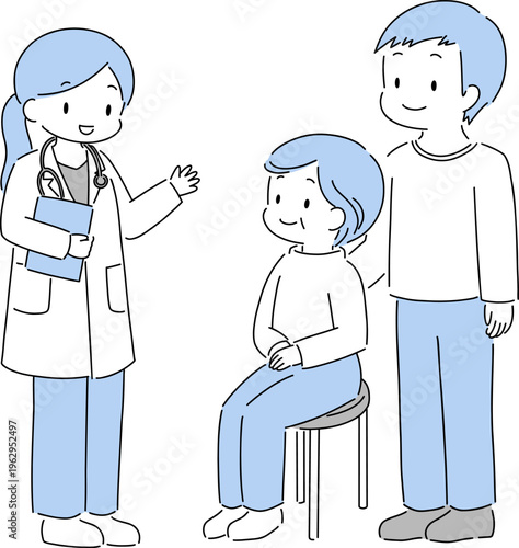 医者と患者の診察医療イラスト素材