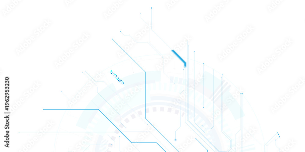 Obraz premium Abstract digital technology futuristic internet network speed connection white and blue background. Technology background with crossed lines and dot