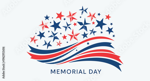 A stylized illustration with stars and ribbons, celebrating a day