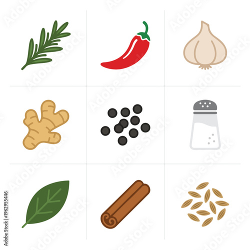 Collection of spice ingredients.