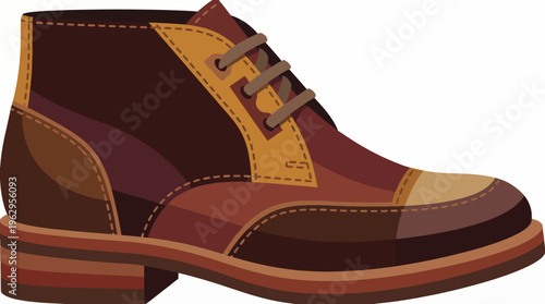 Showcasing a modern leather ankle boot, this image represents style and comfort, merging fashionable design elements with practical footwear suitable for any occasion.