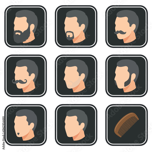Man with various facial hair.