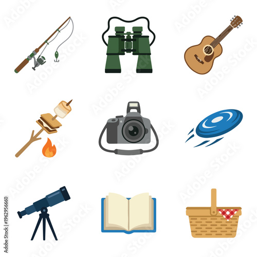 Outdoor Recreation Camping Icons.