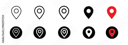 Принти на полотні Location pin icon set
