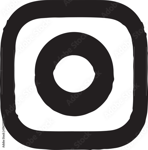 A simple black and white social media icon vector illustration representing modern digital communication and internet network connectivity