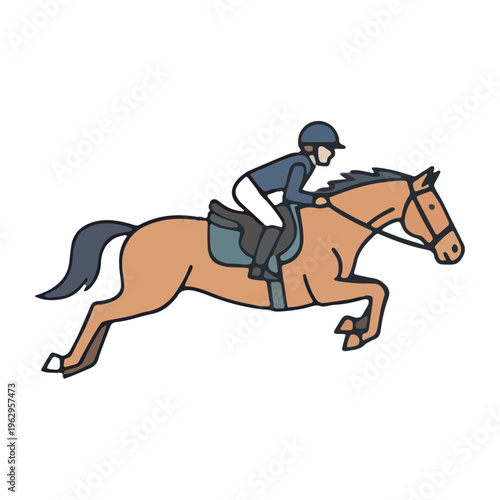 Equestrian Jumping Horse Illustration