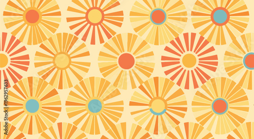 A repeating pattern of stylized floral shapes in warm tones
