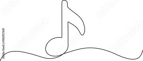 WebMinimalist Single Line Musical Note with Wave