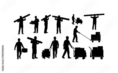 Diverse Workers with Equipment and Luggage