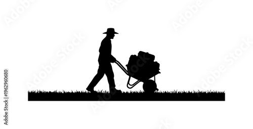 Farmer Pulling Heavy Load with Tractor