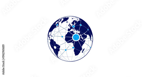 Global Network Connection Concept with World Map Illustration