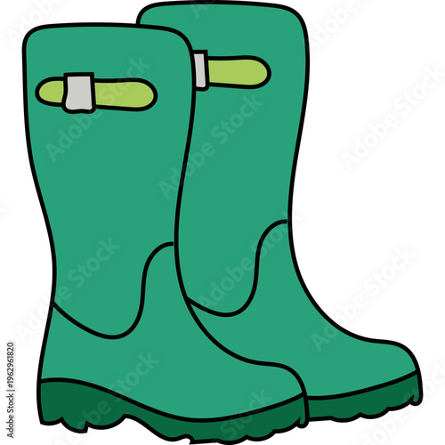 Green Rubber Rain Boots Icon