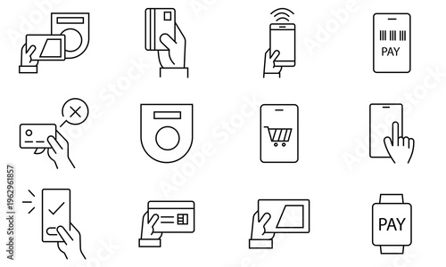 Payment icon set. Business and finance payment collection. Set of Accept money transfer, Pay with Phone and Credit card by mail icons. Online payment, Dollar exchange and Fast money send.