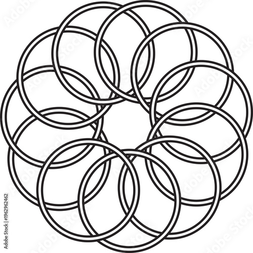 Set of various overlapping elements. Geometric design