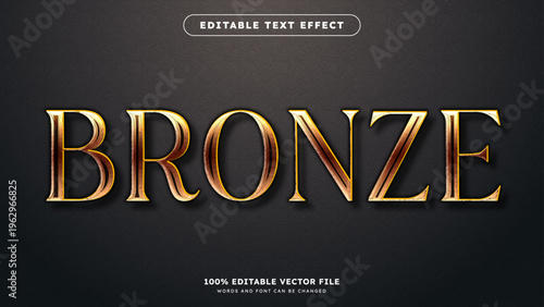 Bronze text with luxury copper editable text effect style