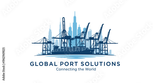 Global Shipping and Logistics Network with City Skyline