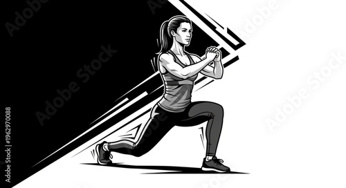 Woman doing a lunge exercise.