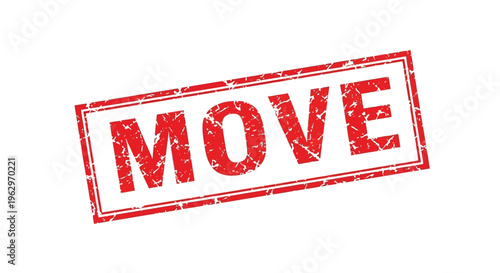 Red stamp with the word move isolated on a white background