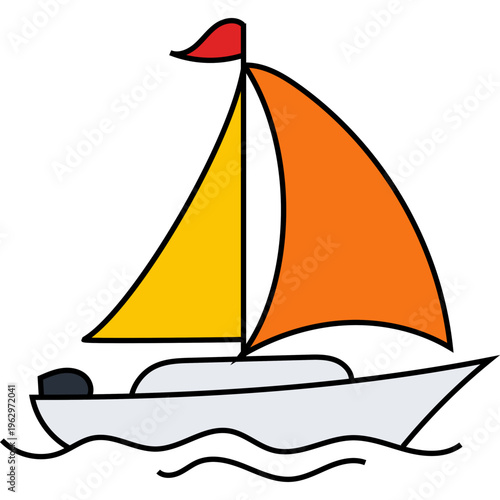 Colorful Sailboat Illustration