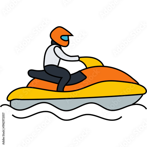 Jet Ski Rider Water Sport Icon
