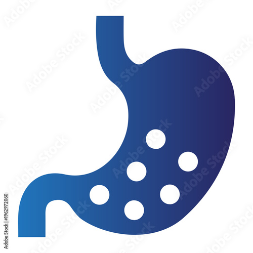 Anatomical illustration of a human stomach with holes