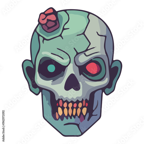 Zombie Head Illustration